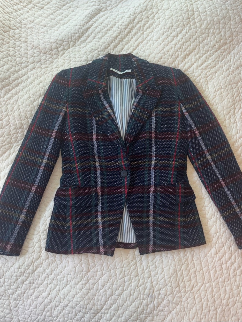 Veronica Beard Plaid Tailored Women's Blazer Jacket